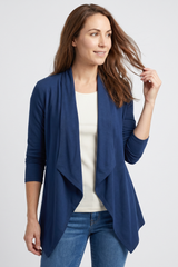 Cardigan en Viscosa Azul Oscuro para Mujer