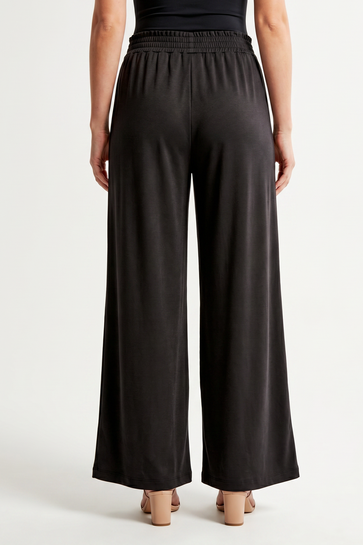 Pantalón Casual Negro en Rayón para Mujer