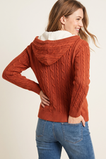 Sweater con Tejido de Punto en Acrílico Terracota para Mujer