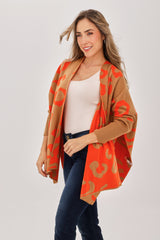 Ruana Animal Print Mangas Camel