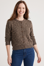 Sweater con Textura en Acrílico Café para Mujer