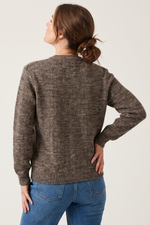 Sweater con Textura en Acrílico Café para Mujer