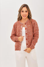 Suéter Cuello Redondo Lurex Terracota