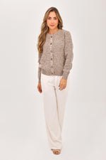 Suéter Cuello Redondo Lurex Cafe Claro