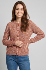 Sweater con Manga Larga en Acrílico Terracota para Mujer