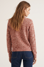 Sweater con Manga Larga en Acrílico Terracota para Mujer