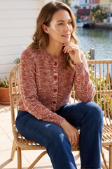 Sweater con Manga Larga en Acrílico Terracota para Mujer