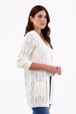 Suéter/Cárdigan Rombos Bolsillos Crudo Para Mujer 