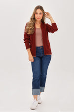 Chaqueta Trenza Vinotinto