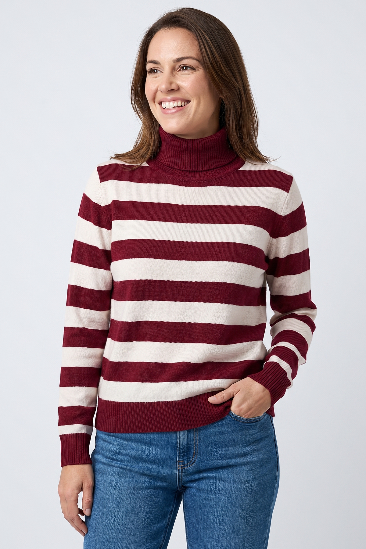 Camiseta en Acrilico Vinotinto para Mujer