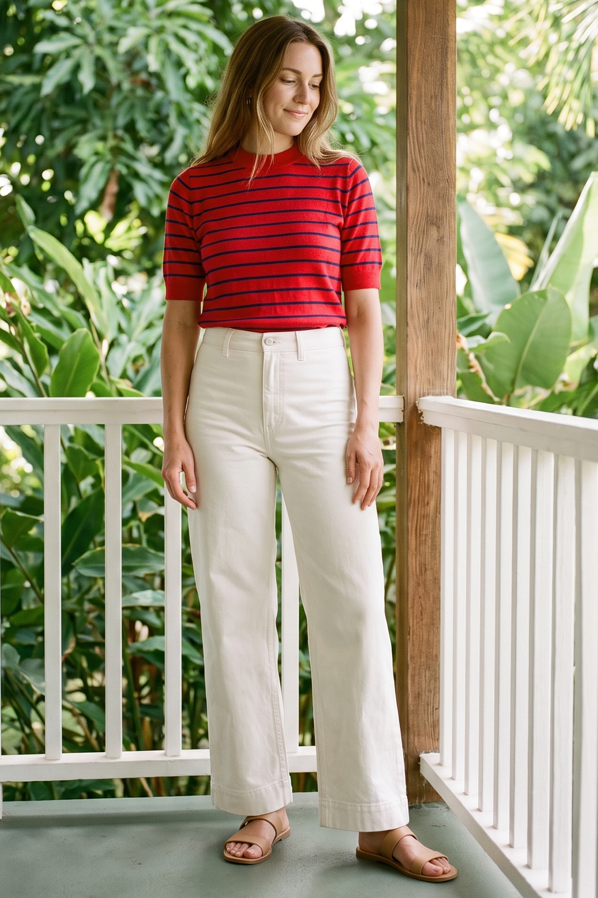 Camiseta en Acrilico Rojo para Mujer