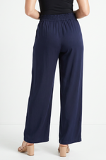 Pantalón Azul Oscuro en Rayón para Mujer