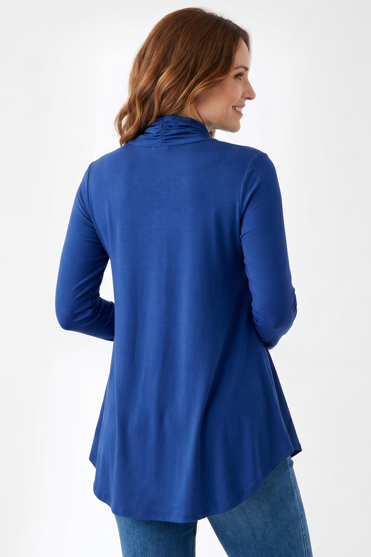Cardigan en Viscosa Azul Oscuro para Mujer