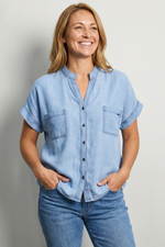 Blusa en Tencel Azul Claro para Mujer