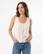 Blusa en algodón para mujer beige
