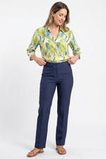 Pantalón Casual Azul Índigo en Poliéster para Mujer