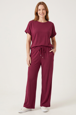 Camiseta en Licra Rib Vinotinto para Mujer