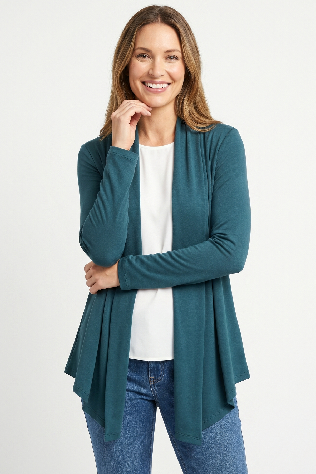 Cardigan en Viscosa Verde Oscuro para Mujer