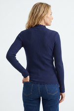 Buzo Azul Oscuro en Acrílico para Mujer