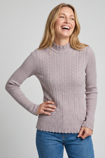Buzo Casual Taupe en Acrílico para Mujer