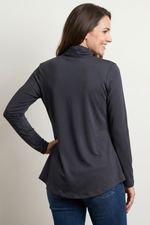 Cardigan en Viscosa Negra para Mujer