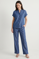 Blusa en Tencel Azul Oscuro para Mujer