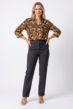 Pantalón Casual Negro en Poliéster para Mujer
