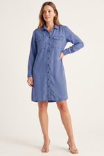 Vestido en Tencel Azul Medio para Mujer