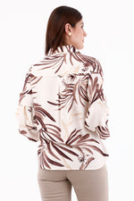 Blusa Manga Larga Ramas Café Para Mujer 