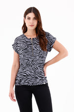 Blusa Manga Rodada Cierre Étnica Morado Claro Para Mujer 