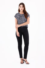 Blusa Manga Rodada Cierre Étnica Morado Claro Para Mujer 