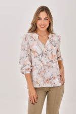 Blusa Manga Larga Media Perilla Estampado Verde Claro