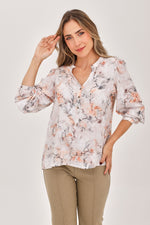 Blusa Manga Larga Media Perilla Estampado Verde Claro