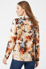 Blusa Manga Larga en Rayón Naranja para Mujer