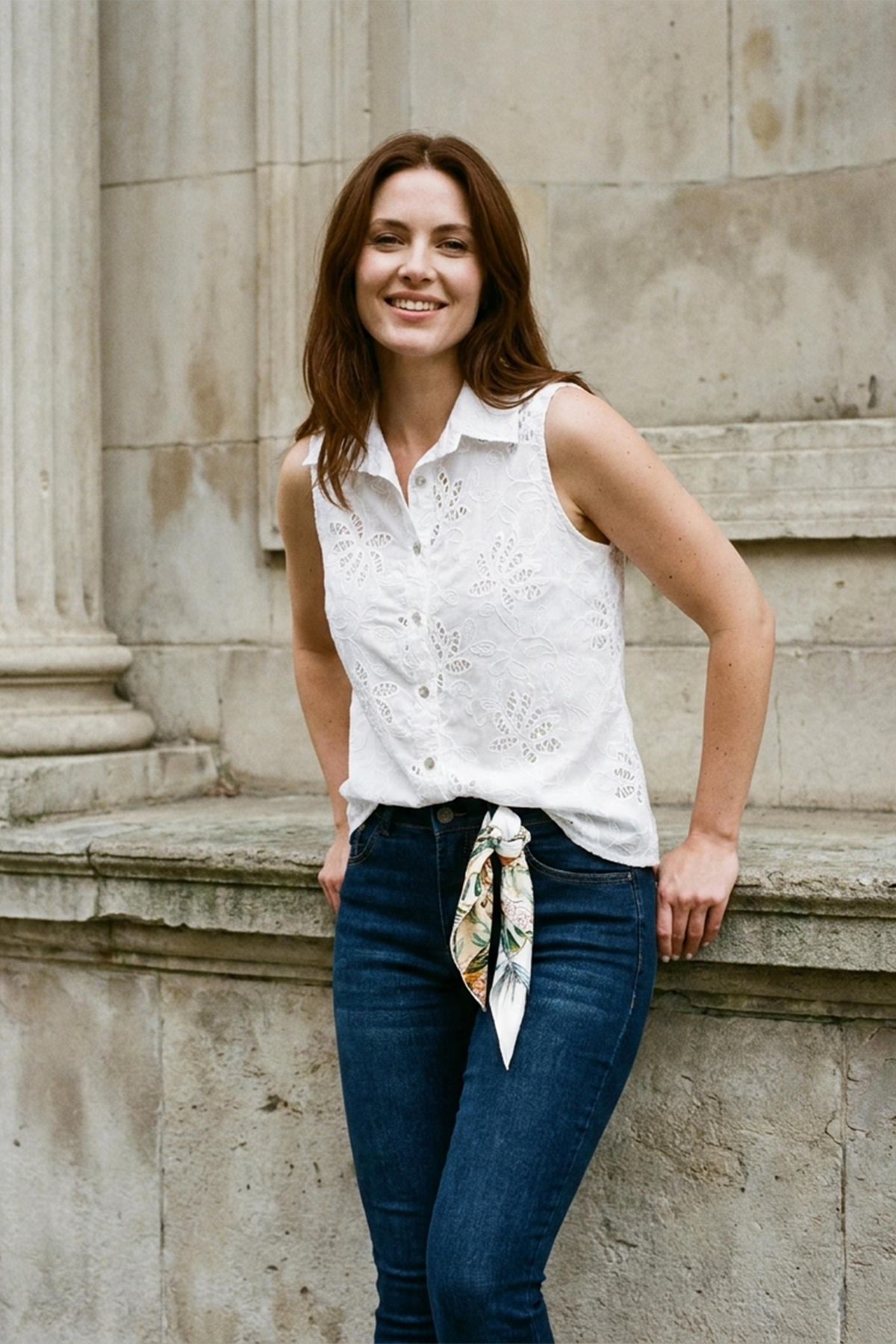 Blusa en Algodón Blanca para Mujer