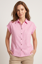 Blusa en Algodón Rosada con Manga Larga para Mujer