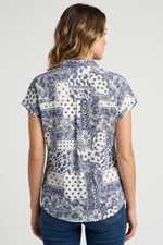 Blusa en Algodón Azul Navy para Mujer