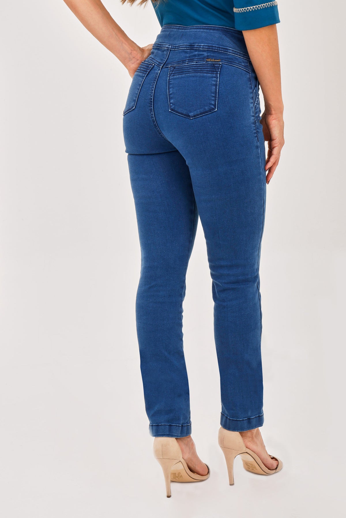 Jean Charretera Pretina Azul Medio