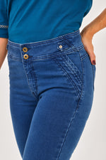 Jean Charretera Pretina Azul Medio