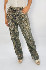 Jean Animal Print Tigre Camel