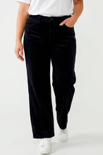 Jean en gamuza para mujer azul oscuro