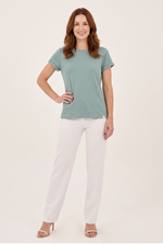 Camiseta en Algodón Verde Menta para Mujer