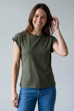 Camiseta Verde en Jersey para Mujer