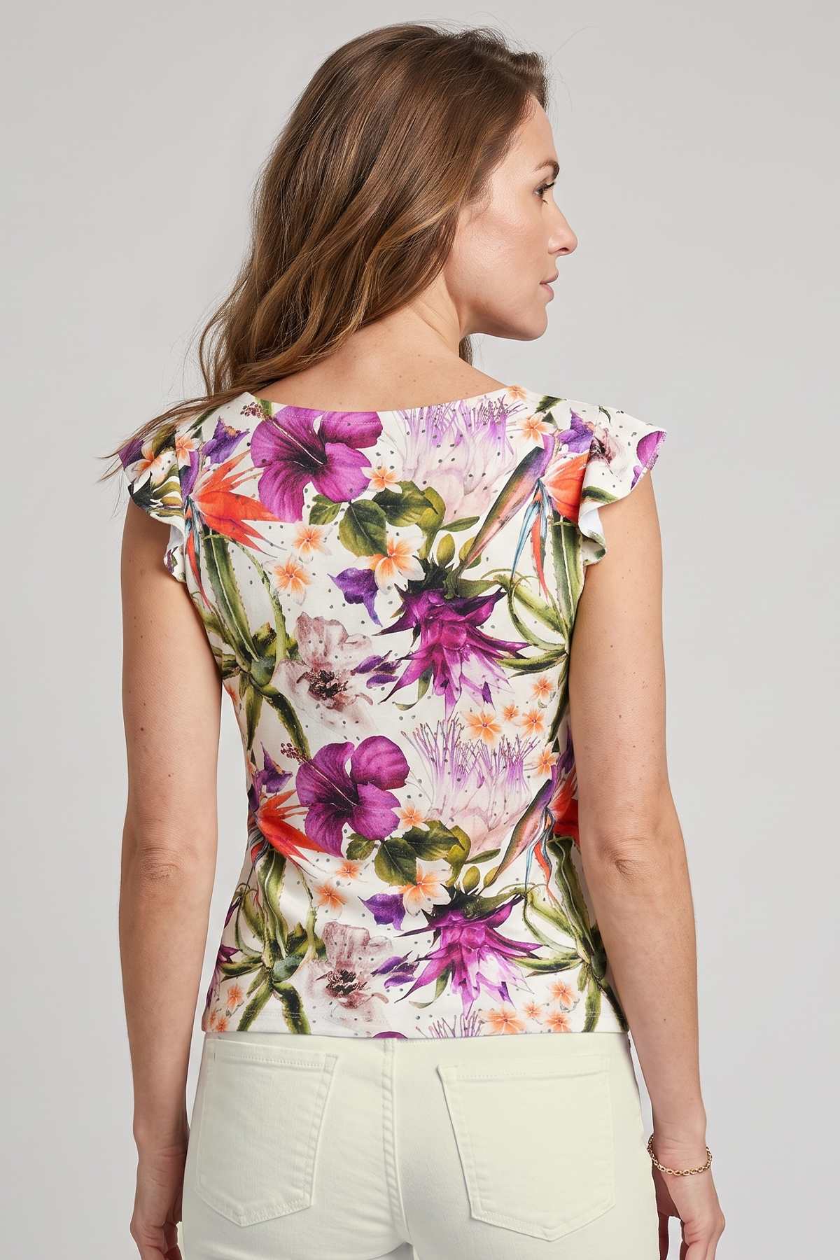 Camiseta en Ojalillo Fucsia para Mujer