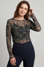 Camiseta en Polyester Twill Negra para Mujer