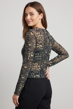Camiseta en Polyester Twill Negra para Mujer
