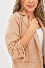 Chaqueta Piel De Durazno Corta Camel