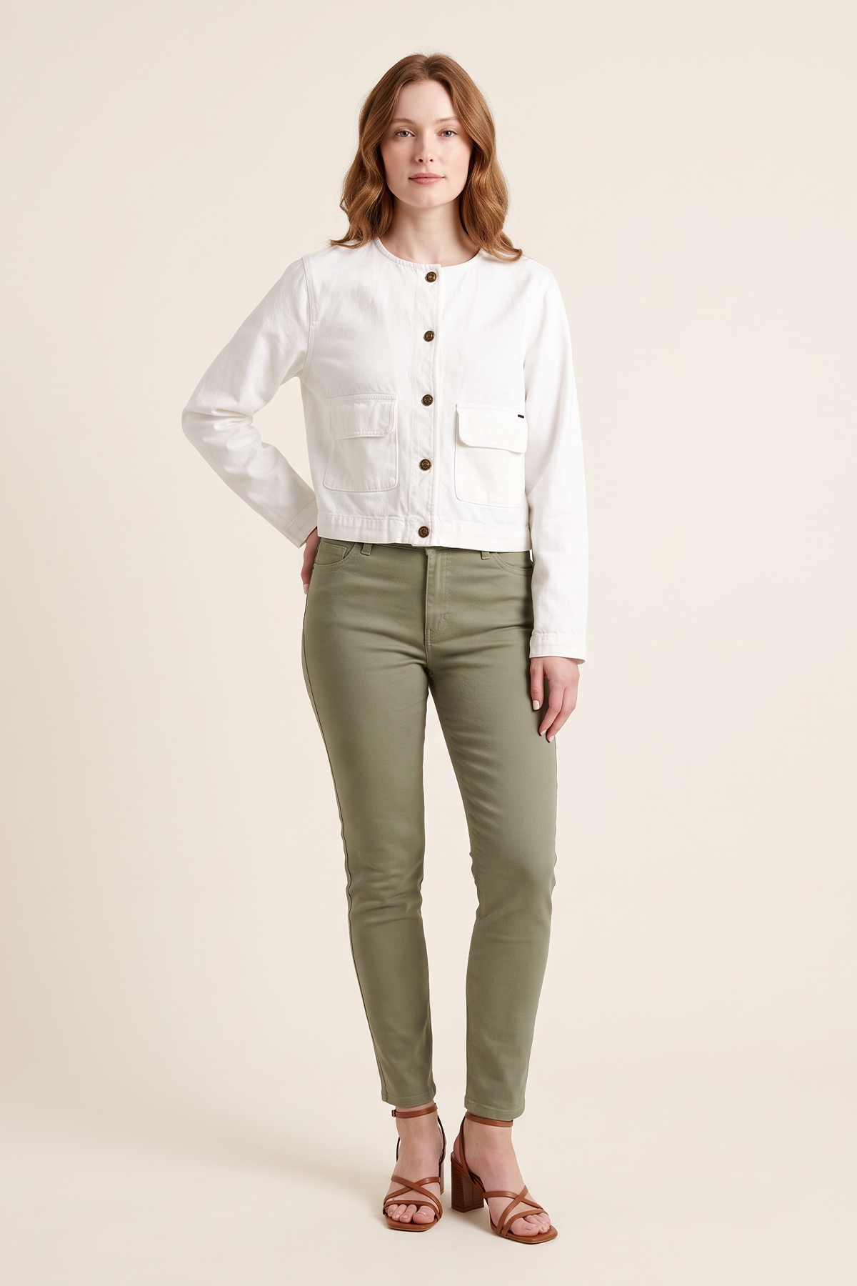 Chaqueta en Denim Blanco para Mujer