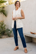 Chaleco en Rayón Beige para Mujer