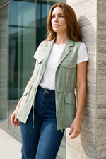 Chaleco en Rayón Verde Jade para Mujer
